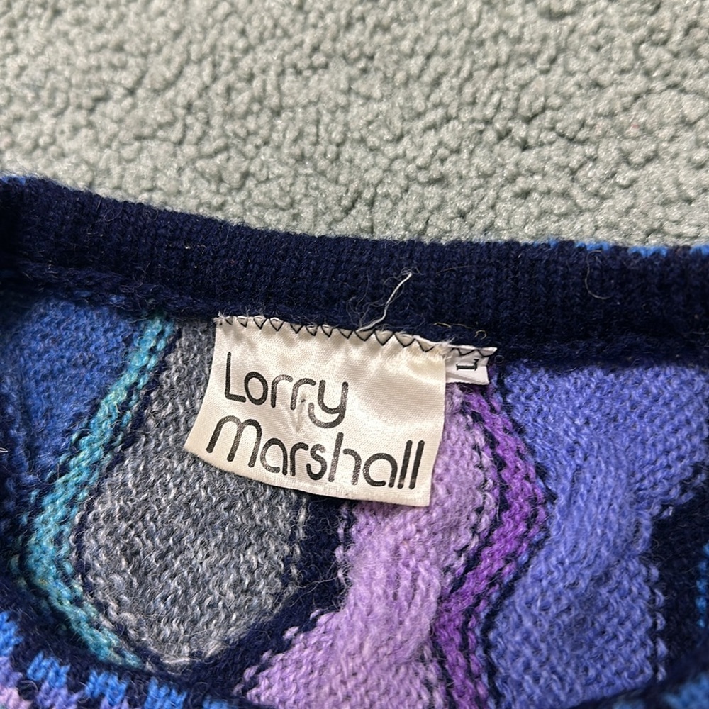 VINTAGE 90's Lorry Marshall Coogi style colorful biggie sweater Size L - Picture 4 of 8